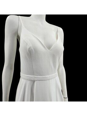 Ieena For Mac Duggal White Sleeveless Maxi Dress With Spaghetti Straps Size 10